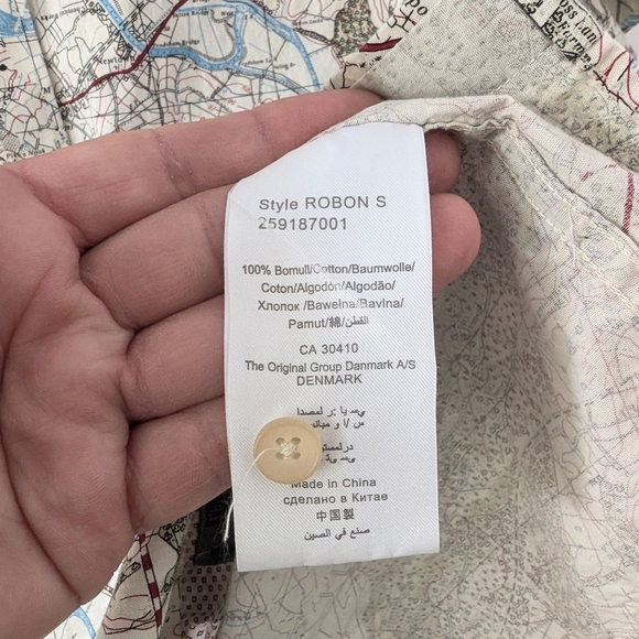 Matinique Men's Short Sleeve Button Down Shirt With Map Pattern In Size S - Picture 5 of 8